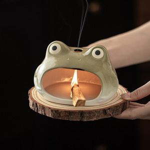 YUBIN Bruciatore di Incenso in Ceramica Creativo a Forma di Piccola Rana, Ecologico, per Aromaterapia, Uso Domestico per Tutte le Stagioni, con Salvia e Lavanda - Product Image 2