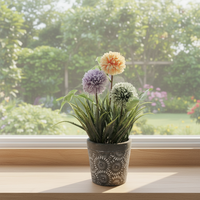 Flores Artificiales en Maceta de Alta Simulación, Diseño Moderno, Ecológicas, Duraderas, Decoración para Jardín Interior y Exterior