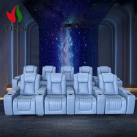 Modernes Premium Electric Recliner Sofa Set Kunstleder Polster Metallrahmen für Heimkino Wohnzimmer VIP Räumlichkeiten