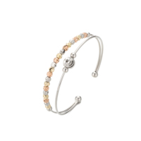 Bracelets intelligents Bangle Smart Products, accessoires gothiques, design Huggie, double perles rondes, plaqué or, pour femmes, pour anniversaire