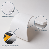 Papier synthétique PP double mat épaissi, compatible solvant écologique, découpe personnalisée OEM, vente en gros, impression commerciale, fabrication d'affiches et de signalétique