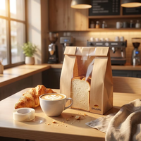 Sacs à pain au levain faits maison, sacs à pain en papier kraft pour levain, avec étiquettes autocollantes, sacs à pain personnalisés, sacs en papier kraft