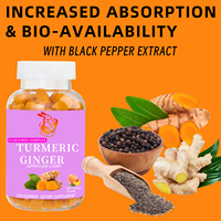 Gummies de Curcuma et Gingembre Haute Puissance avec Poivre Noir – Complément Herbal pour la Santé Cardiaque et Digestive des Adultes