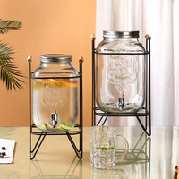 Pichet à jus en verre avec bec verseur, seau à boissons pour table de dessert, seau à limonade, seau à jus de buffet, seau à cola, stand à jus