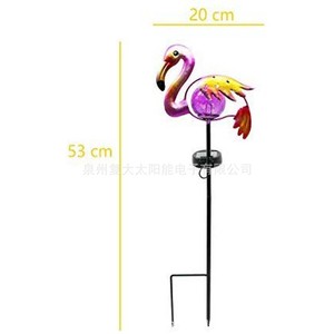 Lampe solaire LED décorative de jardin en forme de flamant rose, résistante à l'eau, portable - Product Image 3