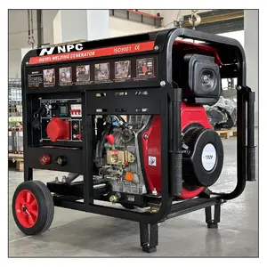 NPC generator diesel tipe terbuka darurat portabel, generator diesel tipe terbuka untuk rumah dengan roda 4 tak Las 220V 3kw 296cc