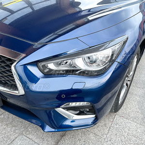 ฝาครอบไฟหน้ารถยนต์สีดำเงา 2 ชิ้น ลายคาร์บอนไฟเบอร์ สำหรับ Infiniti Q50 ปี 2014 2015 2016 2017 2018 2019-2023 - Product Image 6