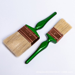 Pinceau plat à poils de porc 22 mm, manche vert émeraude, pour peinture domestique - Product Image 5