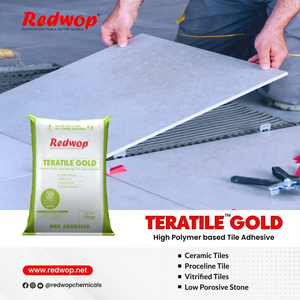 Adhesivo para Azulejos a Base de Polímero Impermeable TERATILE GOLD Tipo II C2TE, Mortero de Unión Cementosa para Uso Residencial y Comercial - Product Image 5
