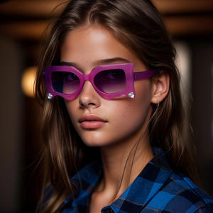 Gafas de Sol Personalizadas para Mujer, Montura Negra con Pedrería, Protección UV400, Estilo Instagram, Gafas de Fiesta, Lentes de PC Clase 2 - Product Image 3