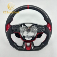 Volante de Fibra de Carbono Real Personalizado CCExcellent para Toyota Camry XSE TRD SE 2024 2025 2026 con Inlays de Fibra de Carbono Roja