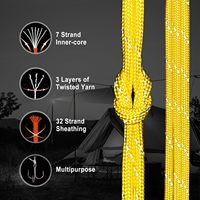 Cordons de parachute réfléchissants haute visibilité 550 Paracord 4 mm 7 brins Type III pour le camping, la survie, la randonnée, la tente tactique, la pêche