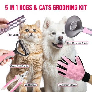 5 في 1 شفط فائق ضد تساقط الشعر سعة كبيرة مجموعة فرش تجميل بلاستيكية للحيوانات الأليفة متعددة الوظائف منظف للقطط والكلاب للحيوانات الأليفة - Product Image 2