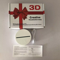 Lampe de chevet décorative moderne à LED blanc chaud en acrylique 3D à illusion d'optique, à brancher, pour chambre à coucher