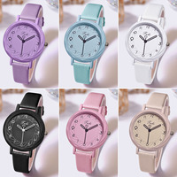 Nouvelle montre à quartz tendance pour femme, étudiante, avec petit cadran mignon, bracelet en cuir, cadeau pour petite amie