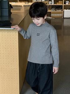 <span class=keywords><strong>Pull</strong></span> en tricot pour bébé garçon, nouveau modèle d'hiver 2025, cool, avec broderie de lettres, col montant - Product Image 2