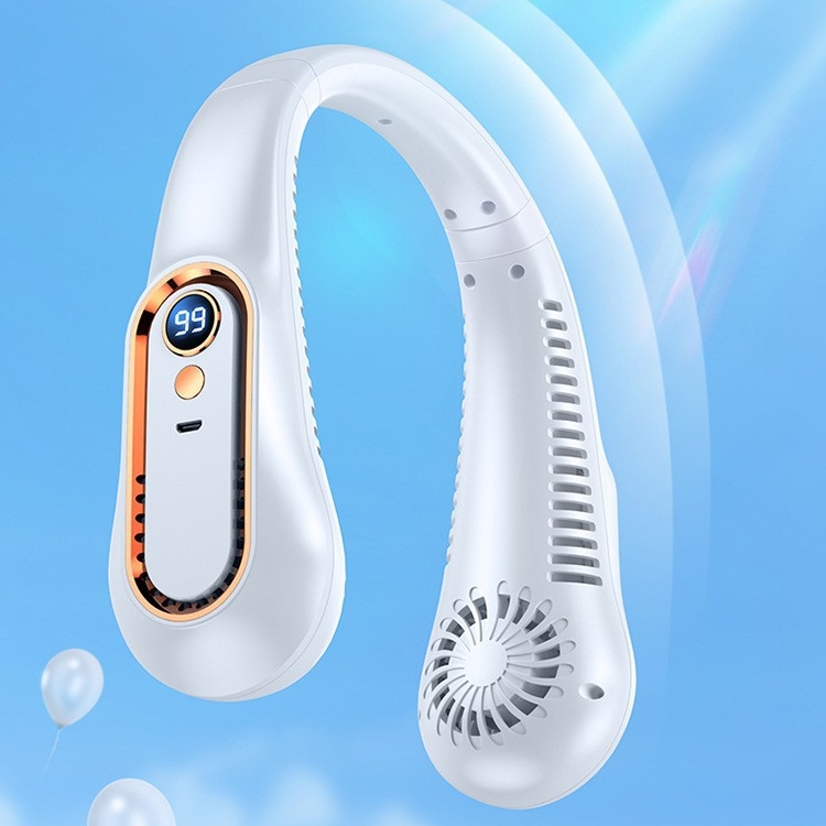 Alibaba, Заводская оптовая продажа, надеваемый на шею вентилятор для наружного использования, бестселлер, новый дизайн, перезаряжаемый светодиодный интеллектуальный дисплей, шейный вентилятор