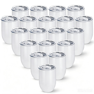 12oz Sublimation Stainless Steel Egg Shape Insulated Tumbler Wine Cup with Lid <b>Portable</b> <b>Vacuum</b> Travel Mug for Home and Office - Product Image 1