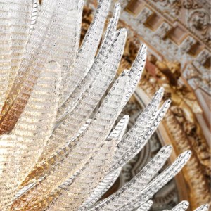 Illuminazione a Soffitto Moderna Nordica, Lampadario di Lusso a LED con Piume Bianche e Vetro, Lampade a Sospensione per Soggiorno - Product Image 5