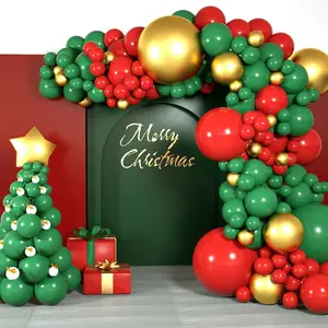 חג מולד שמח לסכל בלונים ירוק אדום לטקס בלון חג המולד סוכריות מקל כדורי חג מולד