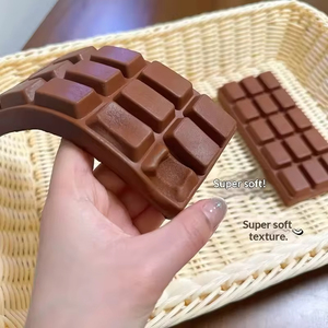 Barra de Chocolate de Simulación Suave y de Rebote Lento, Juguete Blandito de PU para Aliviar el Estrés de Estudiantes, Gadget de Descompresión - Product Image 4