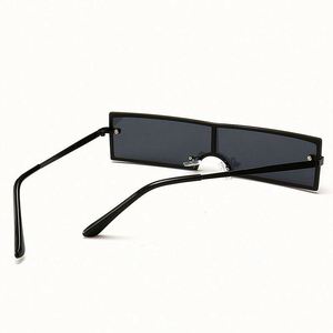 Lunettes de soleil œil de chat vintage tendance pour femme, monture métallique, petites lunettes rectangulaires rouges, super vente - Product Image 5