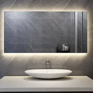 living room bathroom wall Infrared heating panels toughened glass infrared mirror heaters with LED backlit