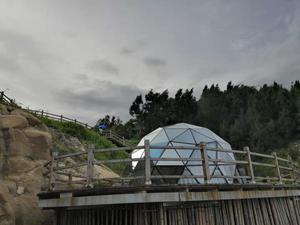 Dôme géodésique isolé en verre bleu creux de 4m, 5m, 10m avec porte et fenêtre en verre, tente igloo transparente, gazebo en verre - Product Image 6