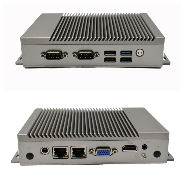 Fanless Industrial MINI PC Intel Celeron J1900 DDR3 4GB RS232 HD-MI Dual Display Embedded PC