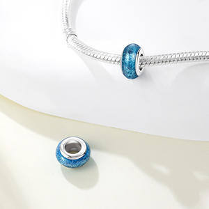 white <b>copper</b> popular style blue rubber stopper bead, DIY <b>bracelet</b> jewelry accessories pendant wholesale, <b>bracelet</b> pendant - Product Image 6