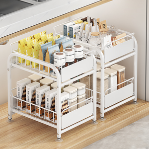 Đa chức năng hai lớp thép carbon dưới bồn rửa chén tổ chức nhà bếp kéo ra Gia vị giá - Product Image 2