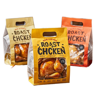 Bolsa Retortable Personalizada con Ventana Transparente y Asa Troquelada para Pollo Asado, Carne Cocinada y Comidas Preparadas