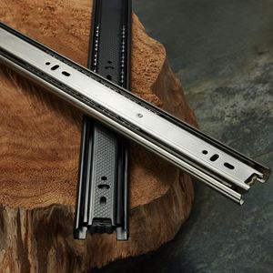 YONFIA-Guías de rodamiento de bolas de alta calidad, riel deslizante de cierre suave silencioso para <span class=keywords><strong>cajón</strong></span>, de acero inoxidable, alta resistencia, negro - Product Image 1