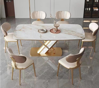 Chaise de salle à manger luxueuse et légère, en cuir doré, pour Restaurant, hôtel