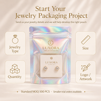 Pochettes à fermeture éclair holographiques personnalisées avec fenêtre transparente pour bijoux (boucles d'oreilles, colliers, bagues) – Emballage cadeau et de vente au détail OEM