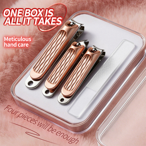 Cortaúñas Profesional 4 <span class=keywords><strong>en</strong></span> 1, Cortaúñas de Punta Inclinada + Lima de Uñas con Cuchilla Curva <span class=keywords><strong>en</strong></span> Estuche Transparente para el Cuidado de las Uñas de los Dedos de las Manos y los Pies - Product Image 1