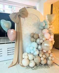 YACHEN 12 stuks 18 inch crèmewitte babyroze blauwe hartvormige folie helium ballonnen voor babyshower gender reveal feestdecoratie - Product Image 4
