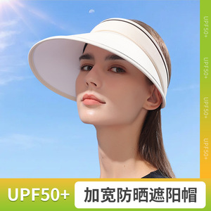 Mz08 Sombrero para el sol de ala ancha, fibra acrílica negra, protección UV, para mujer, ropa de playa para primavera y verano - Product Image 3