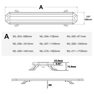 Cực kỳ sáng cường độ xây dựng có thể tháo rời khẩn cấp cảnh báo nhấp nháy ánh sáng thanh trên mái nhà cấu hình thấp nguy hiểm ánh sáng đèn flash - Product Image 2