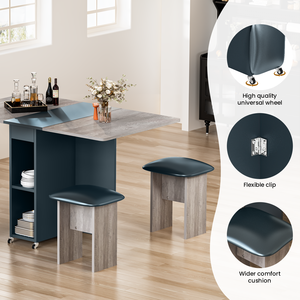 Đa Chức Năng Bằng Gỗ Bảng Top Có Thể Gập Lại Bàn Ăn Và Ghế Đặt Cho Nhà Căn Hộ Gấp Sang Trọng Bàn Ăn Đặt <span class=keywords><strong>4</strong></span> Ghế - Product Image 3