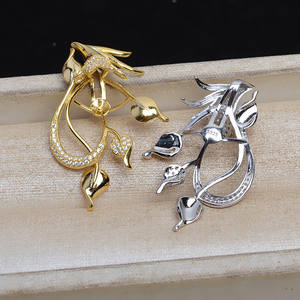 Pendentif en argent S925 à faire soi-même avec perle JG5261, support d'accessoires, cache-bouton de 8 à 9 pouces pour broches, semi-fini pour la mode - Product Image 2