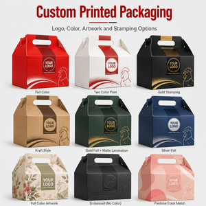 Caja de Papel para Alimentos con Asa, Impresa Personalizada, para Pollo Frito, <span class=keywords><strong>Comida</strong></span> Rápida para Llevar - Product Image 3