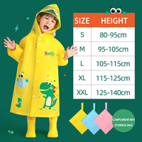 Imperméable à capuche réfléchissant pour enfants, motif dessin animé, en EVA épais, grande taille, avec sac de rangement pour l'école, la randonnée et les activités de plein air