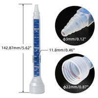 Buse mélangeuse statique carrée bleue à 22 sections pour tube de mélange de colle époxy bi-composant AB de 200 ml et 400 ml