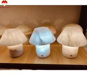 Ý Tưởng Sáng Tạo 29inch thạch cao Tuyết hoa Onyx nấm thủ công với Backlit hiệu ứng bán quý đá thủ công mỹ nghệ trang trí nội thất - Product Image 2