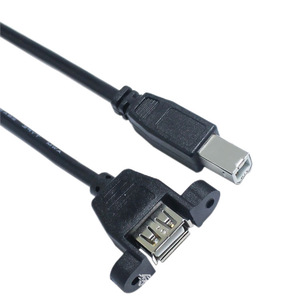 <b>Usb</b> B Male To A Female Adapter <b>Cable</b> With Screw Holes <b>For</b> <b>Printer</b> Data Connection - Product Image 1