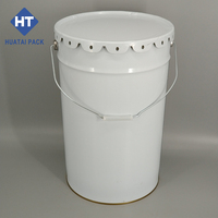 Bidon en étain à tête ouverte de 25 litres avec couvercle à oreilles ou couvercle à anneau de verrouillage pour peinture et revêtement