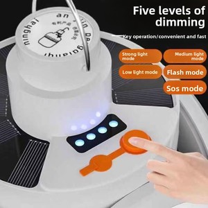Lámparas <span class=keywords><strong>LED</strong></span> para colgar en exteriores, portátiles, solares, multifuncionales, plegables, recargables por USB, linterna de camping IP65 con control táctil. - Product Image 2