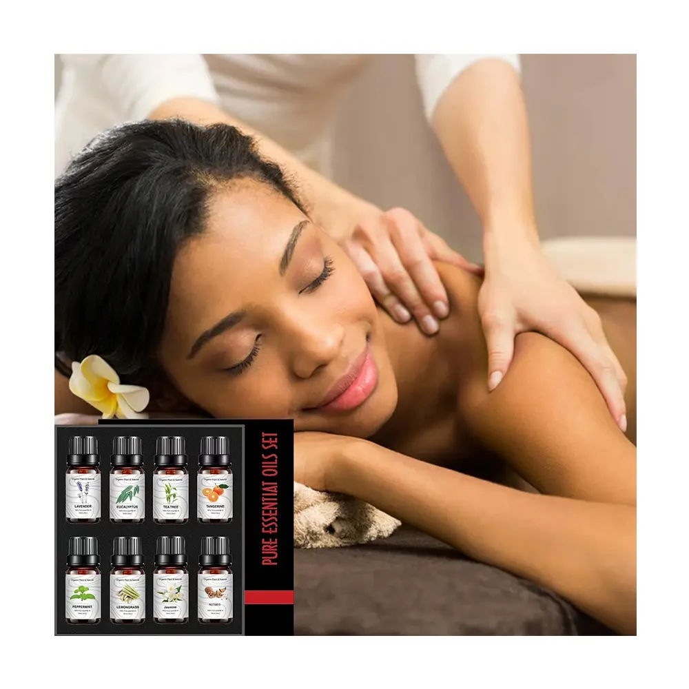 Aceite corporal hidratante para aliviar el estrés y la ansiedad, aceite de masaje de aromaterapia para la piel, 8 piezas