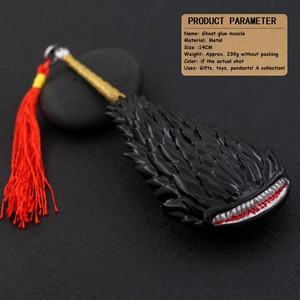 Venta al por mayor todo de metal Anime espada llavero seco caqui tiburón músculo modelo artes artesanía colgante - Product Image 4